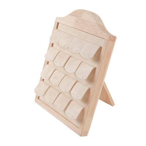 Natural Wood Jewelry Showcase Stand for Multiple Rings Sturdy Designs for Retail or Home Use Jewelry Exhibition Display Rack