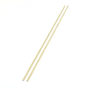 sourcing map RC Model Airplane 300mm Length 3mm Dia Brass Axle Round Rod Bar 2Pcs