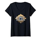 Womens Universal Epic Universe Logo V-Neck T-Shirt