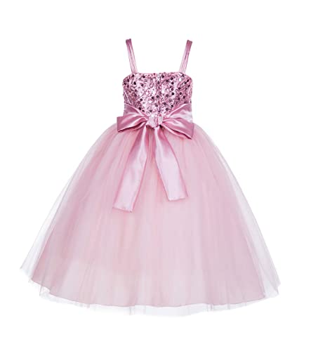 Image of Girl's Synthetic a-line Maxi Dress (WLT-1023 6-7 Years Baby Pink