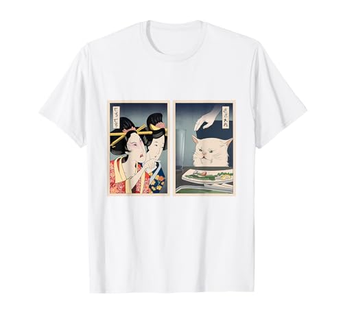 Angry Lady Yelling at Cat Meme T-Shirt Japan Graphic