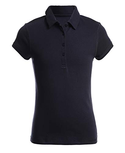 Nautica Girls' School Uniform Sensory-Friendly Short Sleeve Polo