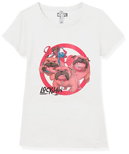 T-shirt Marvel fille Lockjaw blanc en taille S pour enfant fan de bande dessinée