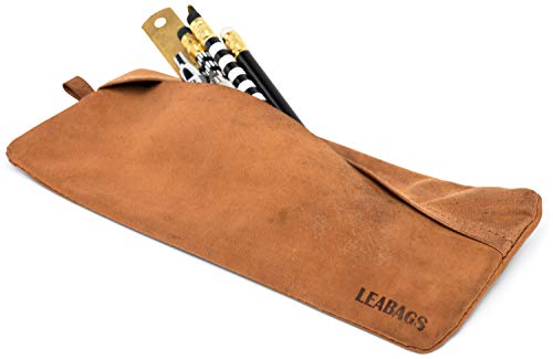 Image of LEABAGS Fort Vaux pencil case made of genuine buffalo leather in vintage look I leather case I small pencil case I 21,5x8,5cm