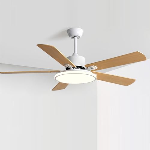 Ventilateur de plafond design en contreplaqué avec plafonnier LED 72W