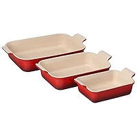 Amazon.com: Le Creuset Stoneware Heritage Set 3 Rectangular