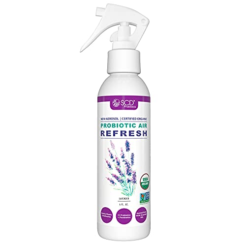 SCD Probiotics – Air Refresh Odor Eliminator Spray – Powerful Non-Aerosol Natural Odor Neutralizer – Home & Car Smell Deodorizer With Lavender Essential Oil Scent – 6 Oz Fine Mist Spray – Made In USA