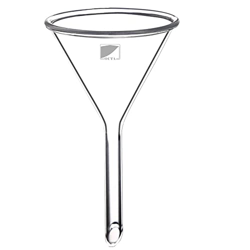 Image of OCTA Borosilicate Glass Funnel 2 inches 50mm for Laboratory Use Borosilicate Glassware for Bottle Hot Oil or Liquid Chemicals Solutions Pack of 1