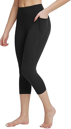 Women Thick High Waist Capris Yoga Pants with Pockets, Tummy Control Workout Running Yoga Leggings for Women Pack of 1-image-37