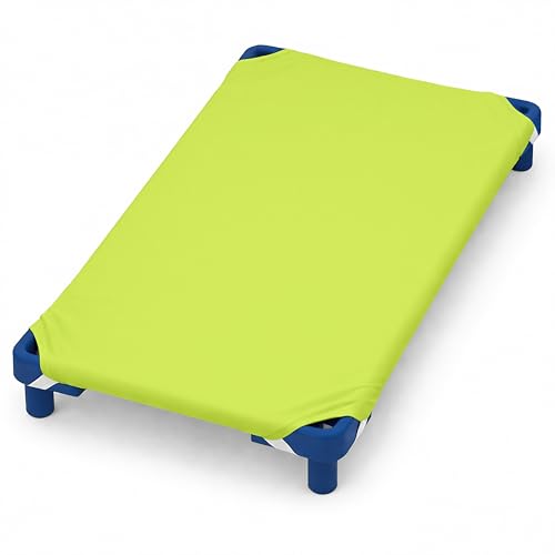 Image of Pack of 6 Cot Sheet for Daycare Preschool Cot Bed -Polyblend Fabric with Corner Elastic Cots Sheets Fits On 22 inch X 52 inch Inches Size Toddler and Preschool Daycare Cot Parrot Green 22 X 52 Size