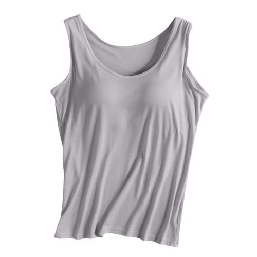 Débardeur yoga avec coussin de poitrine intégré et larges bretelles