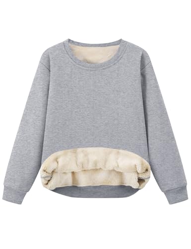 Amropi Kinder Fleece Sweatshirt - Warm Gefütterter Sherpa Pullover Für 3-10 Jahre