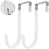 ANGELEMM Over The Door Hooks - Duty Door Hooks for Hanging Towels, Coats Bags Clothes Bathroom Kitchen Starter Garland Hook, Rustproof Anti-Scratch Over Door Hangers Hooks (Fits Widths Up to 3.7cm)