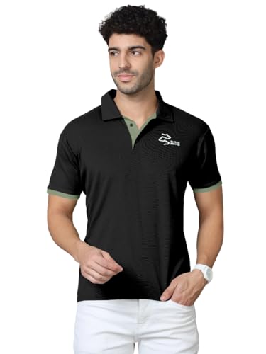 Image of Polo Neck Cotton Blend T-Shirt