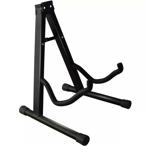 AEROLUGG Guitar Stand Heavy Duty A-Frame Music Instrument Foldable Adjustable Sturdy Fits All Guitars - Acoustic Electric Bass Black