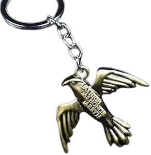 GOT House Stark Inspired Bird 3d Baratheon Targaryen Lannister Stark Tyrell Gold Pendant Keychain, Antique Finish