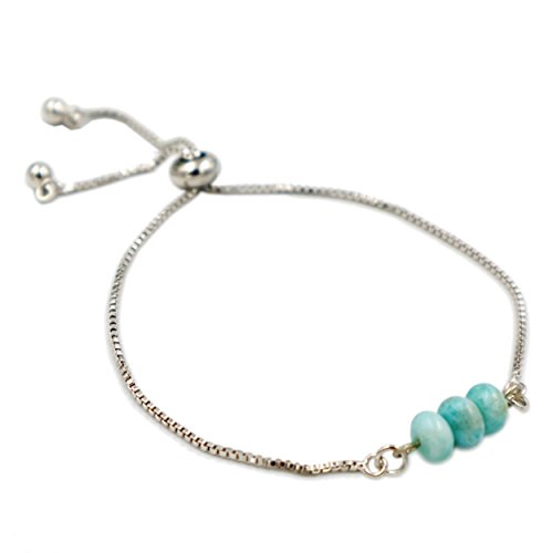 Natural Stone Larimar Chain Link Bracelet