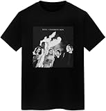 QPQKUFCVQ Hole Band Celebrity Skin Men's Cotton Comfort Soft Short Sleeve T-Shirt Medium Black