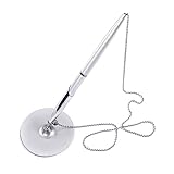 GMBYLBY Professional Desk Pen With Chain Pen Metal Stationery For Offices Hotels And Banks Counter Adhesive Mount Chain Pen, silver