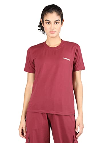 Image of CHKOKKO Women's Terry Cotton Loose Fit Half Sleeve Casual Style T-Shirt