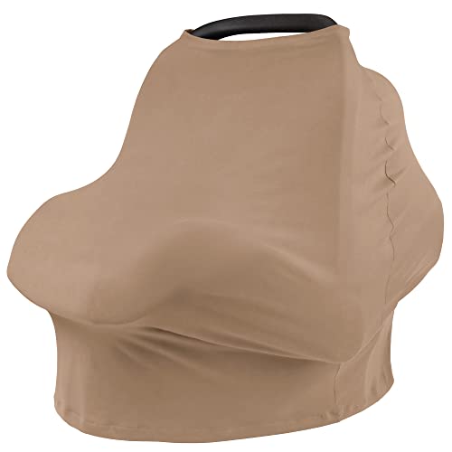 Image of Konssy Baby Car Seat Covers- Multi-use Carseat Canopy for Babies, Stretchy Infant Carseat Cover Boy, Shower Gifts for Unisex Boys and Girls