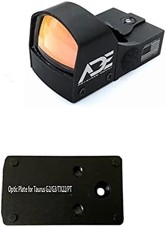 Ade Advanced Optics Crusader RD3-009 Red Dot Reflex Sight + Optic Mounting Plate for Taurus PT111 G2, Millennium G2, G2C, G3 with Original Rear Sight, PT140 G2, PT709, PT740, TX22 + Pictinny Plate