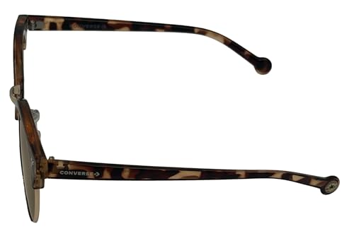 Converse Mens Soft Round Tortoise Metal Sunglass, Flash Lens H0834