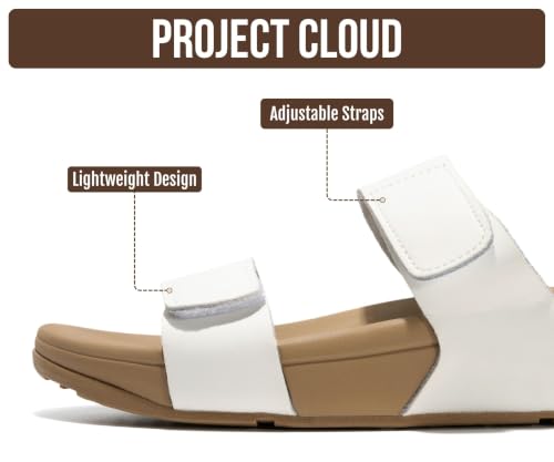 Image of Project Cloud Genuine Leather Platform Sandals Women Non Slip Womens Slides | Lightweight Platform Sandals for Women with Plush Soft Insole & Arch Support Comfortable Sandals & Summer Slides for Women