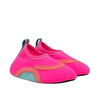 Robeez Kids Aqua Shoes Boys & Girls Slip Resistant Neoprene Water Shoes for Summer, Beach, Pool,Scuba Bright Pink Spandex,6 Months-9 Months