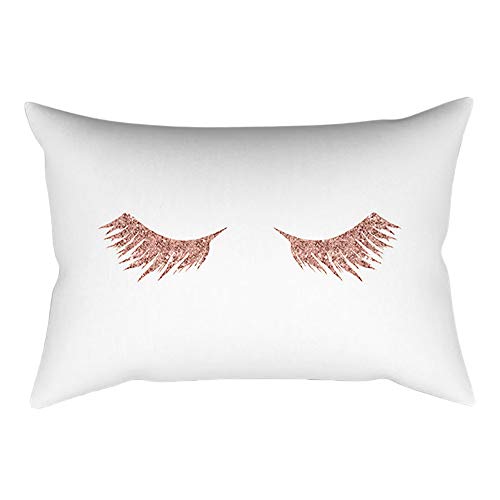 Sencillo Vida Fundas Cojines Fundas de Cojines Funda Cojines Almohada Caso Pillow Case Cushion Cover Decoración del Hogar para Salón, Dormitorio, Oficina, Cama o Coche, (30 x 50 cm), Rosa y Blanco