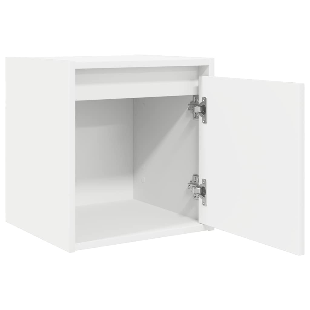 Wandmontierter Nachttisch aus Holzwerkstoff mit Stauraum und flexibler Tür - Robuster Nachttisch für Schlafzimmer mit schwebendem Design und stabiler Platte