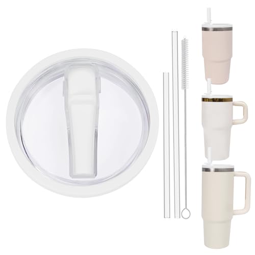 Replacement 30oz and 20oz Leak Proof Tumbler Lid With Straw- Fit For Stanley Adventure Quencher H2.0 30oz, 20oz With Handler and 20oz Without Handle Tumbler (Polar, 20oz and 30oz)