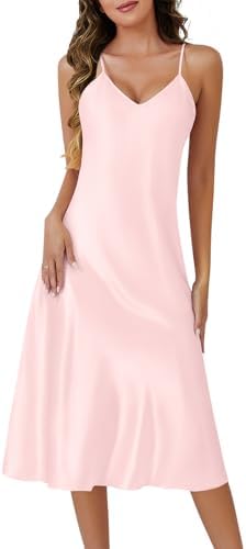 ETOSELL Silk Nightgown for Women Long Satin Sleep Slip Dress Silk...