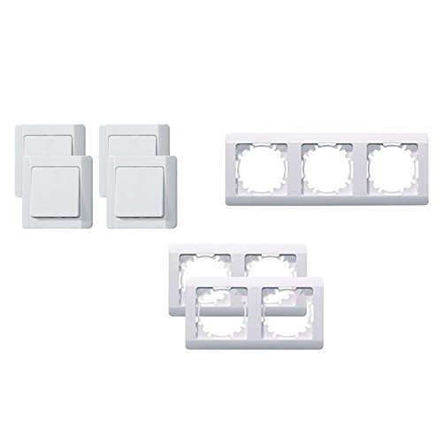 Interruptor de Cambio Juego 4 interruptor con marco empotrado NoProblem (-