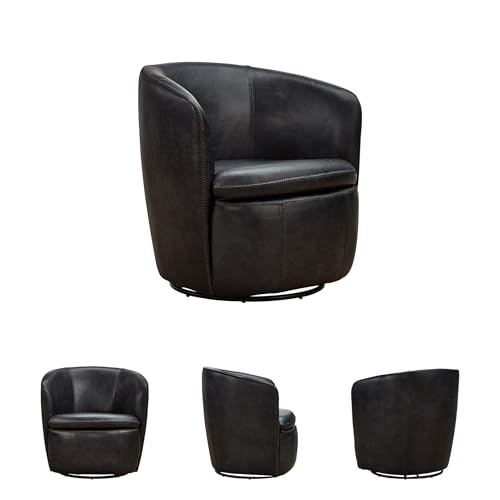 Signature Design by Ashley Leather Swivel Accent Chair, Midnight - image 5