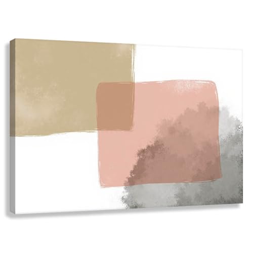 Novup Pink Abstract Art Wall Soft Geometry Canvas Print Decor