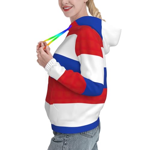 Pull à capuche imprimé drapeau russe femme sweat extensible doux - 2
