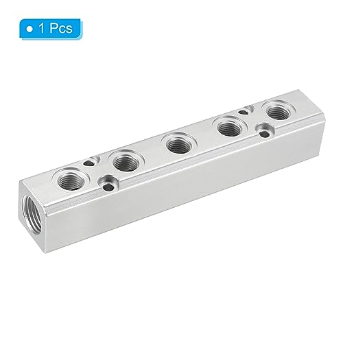 Colector de aire comprimido divisor de 5 vías PATIKIL, bloque distribuidor neumático azul 4