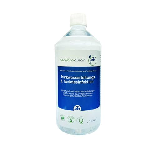1 Liter membraclean Trinkwasserleitungs- und Tankdesinfektion - Zur Desinfektion & Reinigung von Wasserleitungen & Wassertanks im Wohnmobil, Boot, Yacht, Reisebus etc.