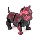 LYROYREG 3D Printed Dog Model, 3D Printed Fidget Animals,3D Crystal Dog Flexible Joints Home Decor Executive Desk Toys,Home Office Decor Executive Desk Toys for Autism/ADHD (Black Red)