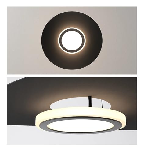 Lustre minimaliste moderne LED noir et blanc 40cm pour restaurant