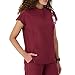 Hanes Women's Scrubs Healthcare Top with Mandarin Collar, Moisture-Wicking Stretch Scrub Shirt