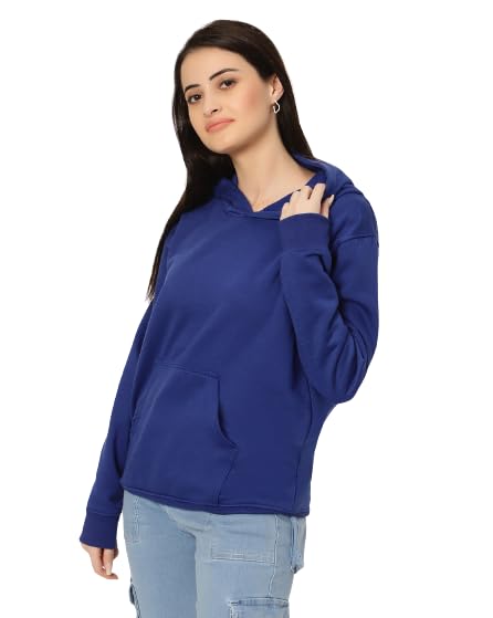 Image of BE SAVAGE Women's Solid Full Sleeves Cotton Hoodie