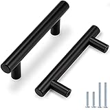 Genérico Tiradores (pack 10 tiradores)-Tiradores de cocina, Tiradores negros cocina 128mm