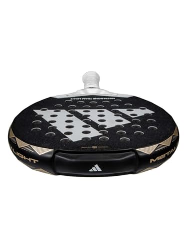 Image of adidas Metalbone Team Light 3.4 Racket - Black White, Round Shape, EVA Soft Performance Foam, Fiberglass