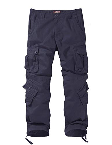 Image of Match Men's Wild Retro Multi-Pockets Utility Casual Cotton Cargo Trousers #3357