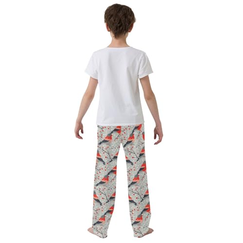 Pajama Pants Red Birds Berries PJ Bottoms Sleepwear Lounge Sleep Pant with Pockets3