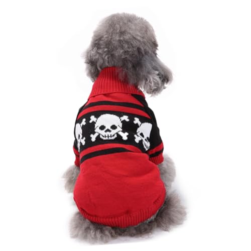 Disfraz Halloween Suéter Perro Calavera XL Rojo miniatura 6