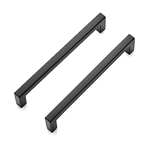 Ravinte 30 Pack Solid 5 Inch Center to Center Slim Square Bar Drawer Handles Kitchen Cabinet Handles Black Drawer Pulls Kitchen Cabinet Hardware Kitchen Handles Matte Black Cabinet Pulls Cover