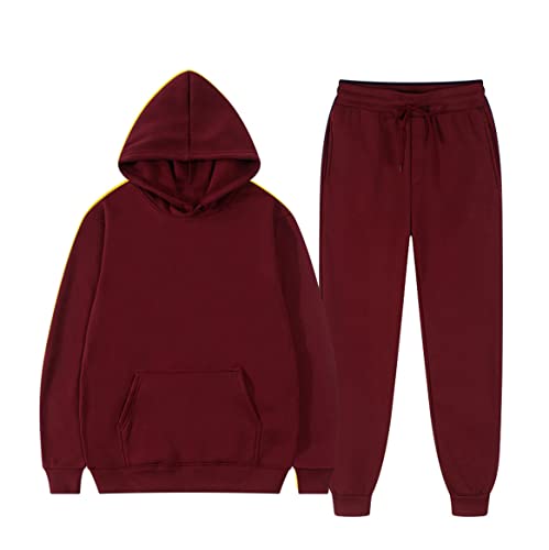 Sweat à capuche et pantalon de sport 2 pièces pour automne hiver ensemble running